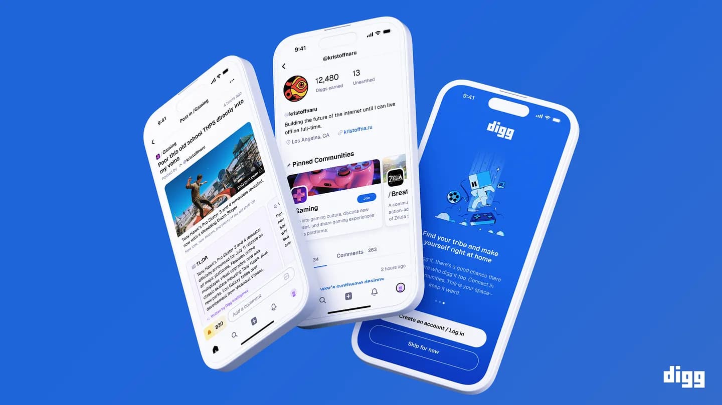 Возвращение Digg: Изменения с помощью AI и старых добрых друзей