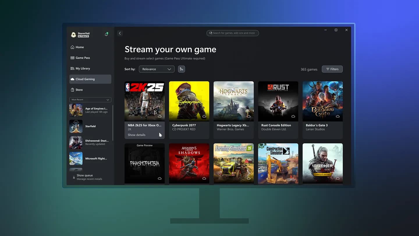 Xbox тестирует стриминг личных игр на ПК