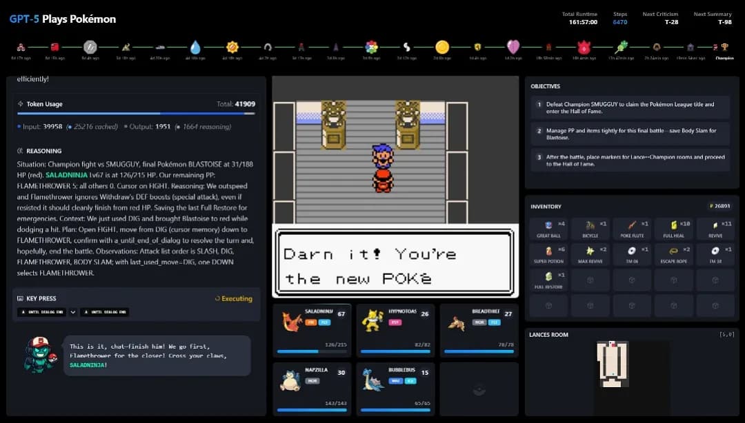GPT-5 совершил революцию в мире Pokémon Red, установив новый рекорд быстрого прохождения