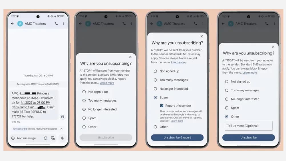 Google Messages и кнопка «отписаться»: об этом мы мечтали!