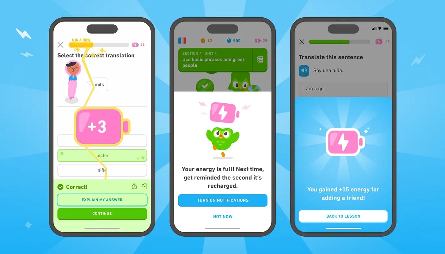 Duolingo: Энергия против сердец — новая норма?