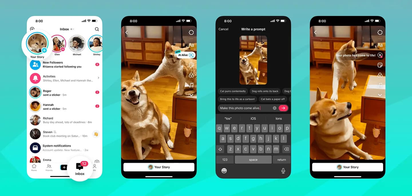 TikTok запускает AI Alive: превращение фото в видео за одно нажатие!