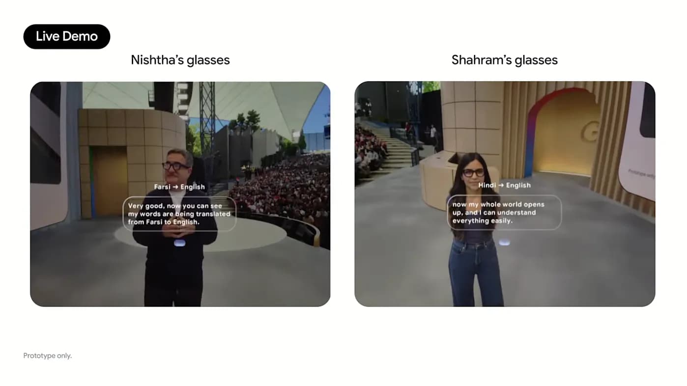 Google представила "умные" очки с переводом на I/O 2025