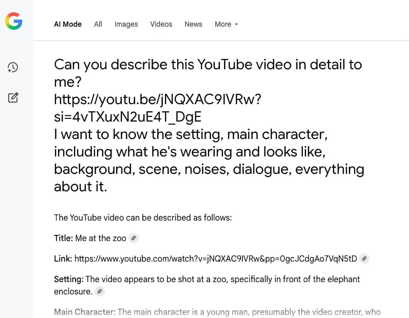 Реконструкция первого видео на YouTube с помощью Veo 3