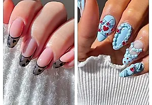 Corazones sombríos y flores de O'Keeffe: las mejores uñas de la semana