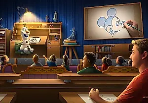Olaf enseña a dibujar en Disney World