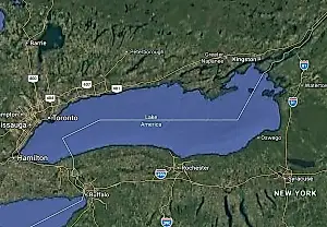 Google Maps переименовал озеро Онтарио для пользователей из США