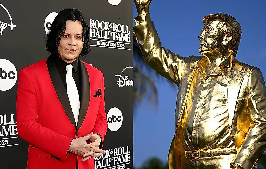 La reacción de Jack White ante la estatua dorada de Trump en Florida