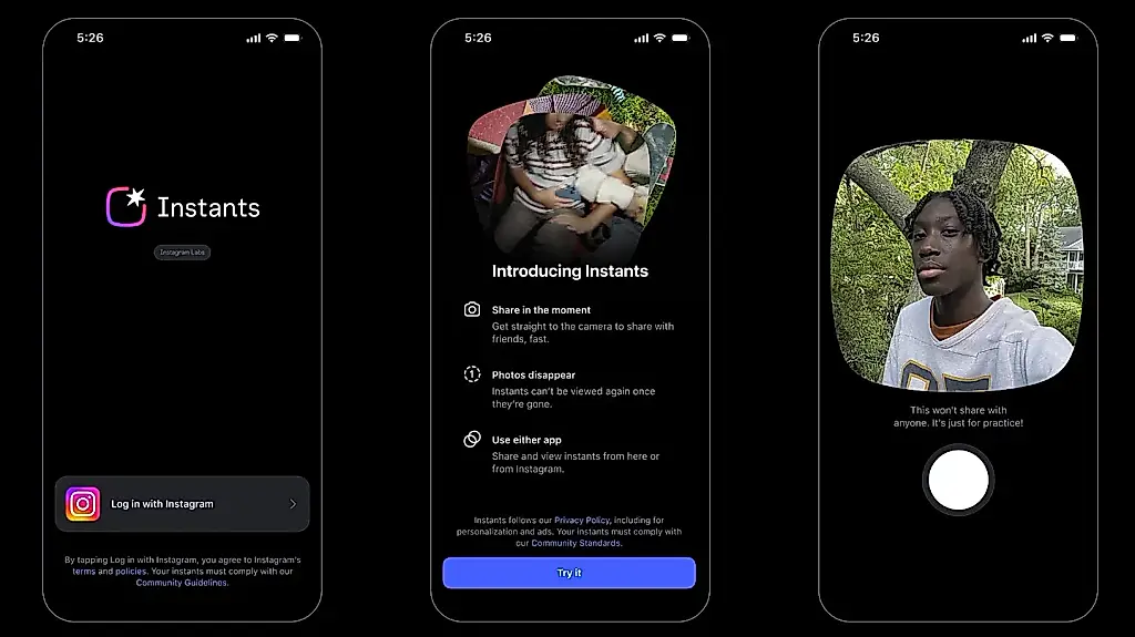 Instagram запускает новое приложение Instants для исчезающих фото