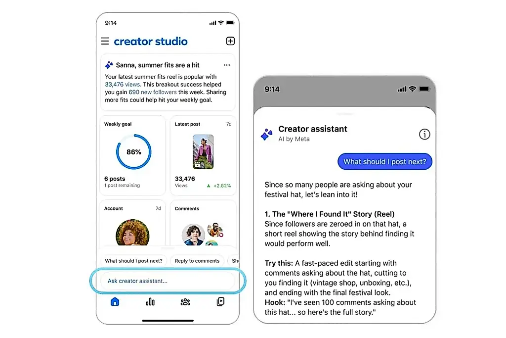 Facebook Creator Studio vuelve como asistente de IA