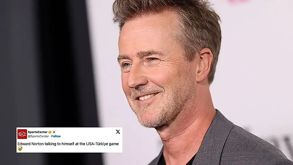 Ed Norton en el partido de Estados Unidos: las redes se llenan de bromas sobre El club de la lucha