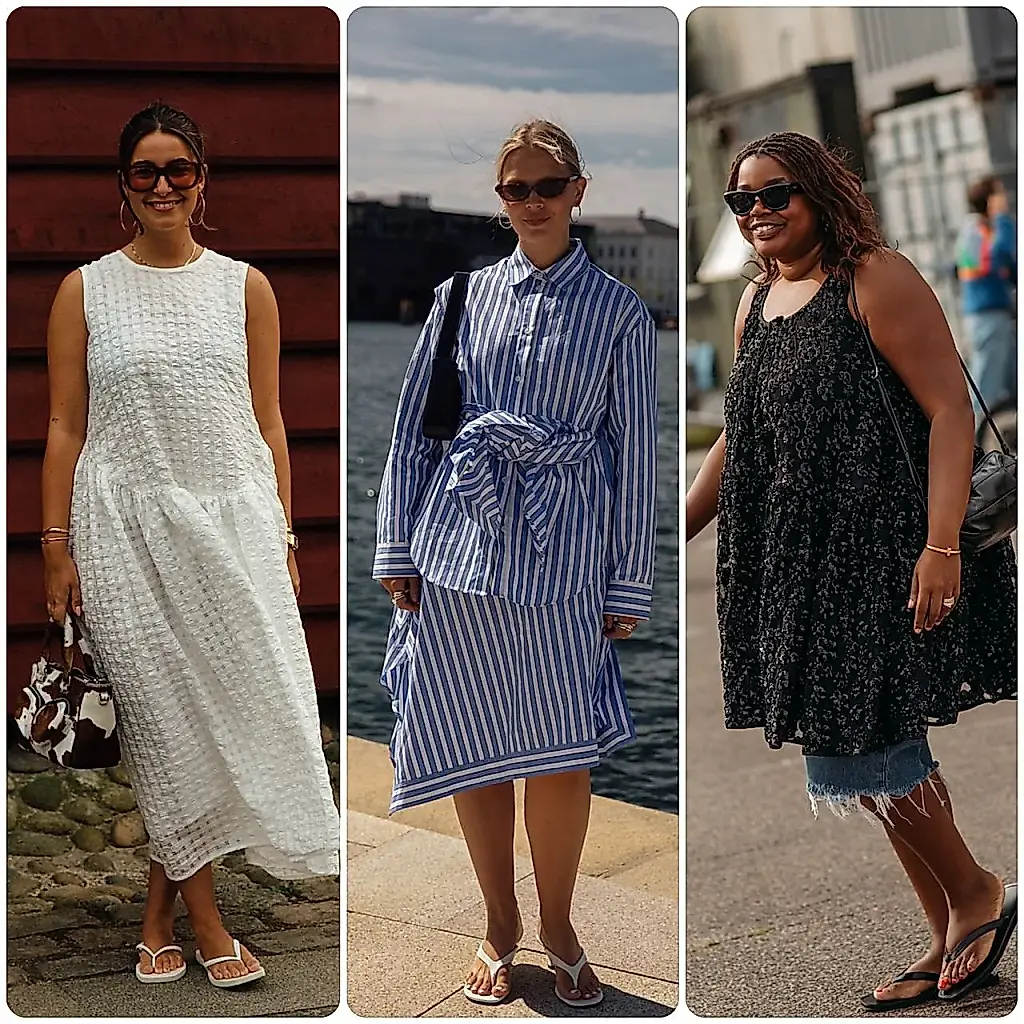 Las sandalias tipo chancla y los vestidos de verano son la combinación que arrasa en Nueva York