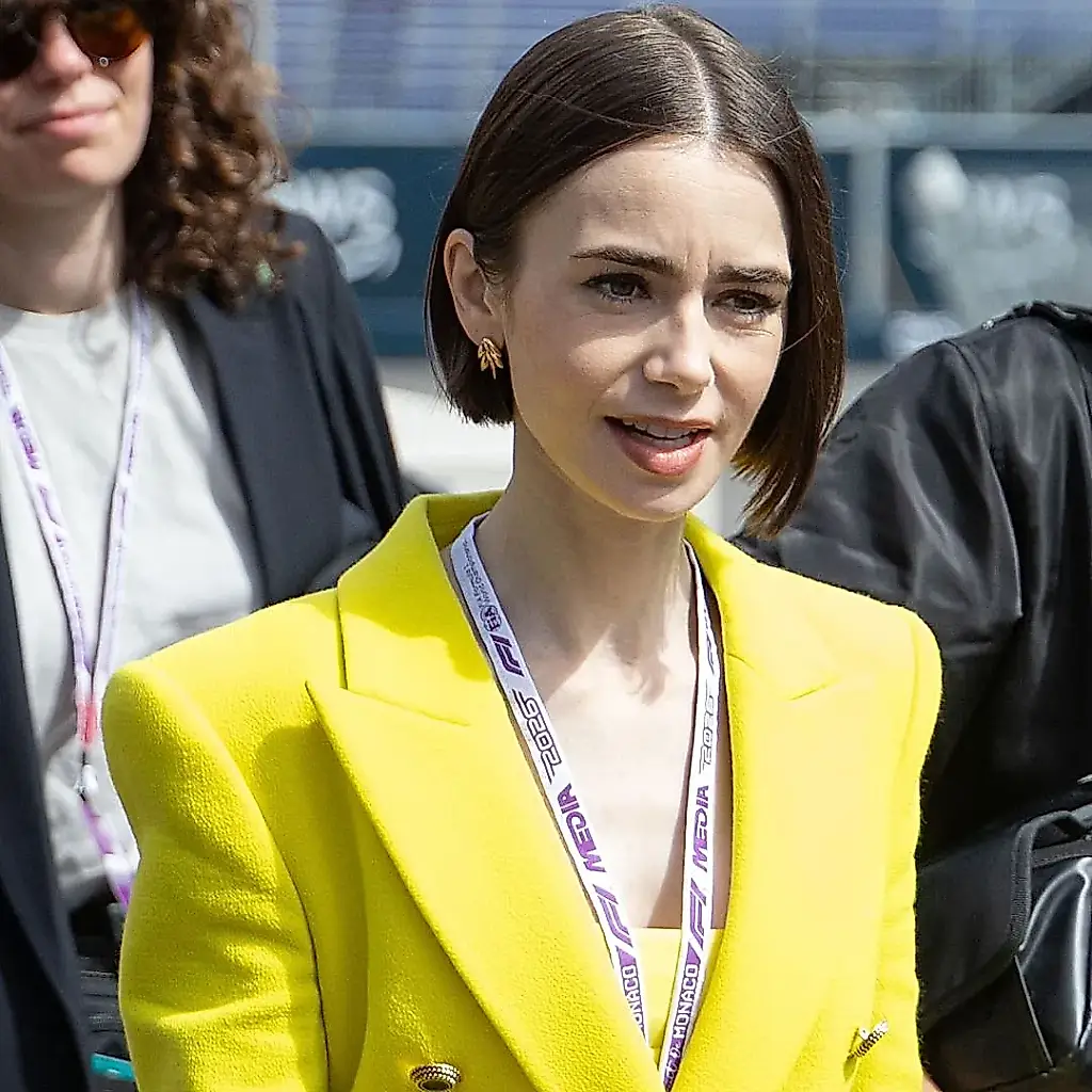 Lily Collins's Funky Color Combination Could Distract Every Driver at the Formula 1 Monaco Grand Prix