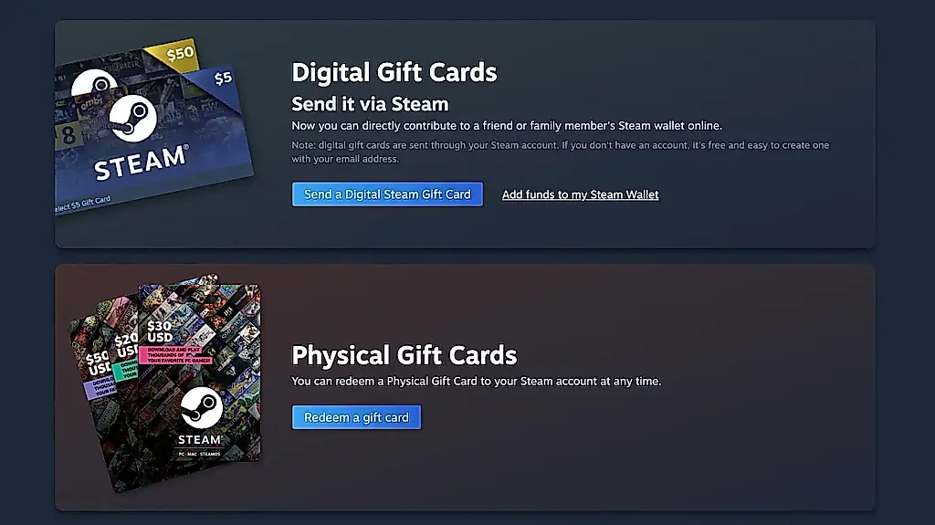 Valve dejará de producir tarjetas regalo físicas de Steam por culpa de los estafadores