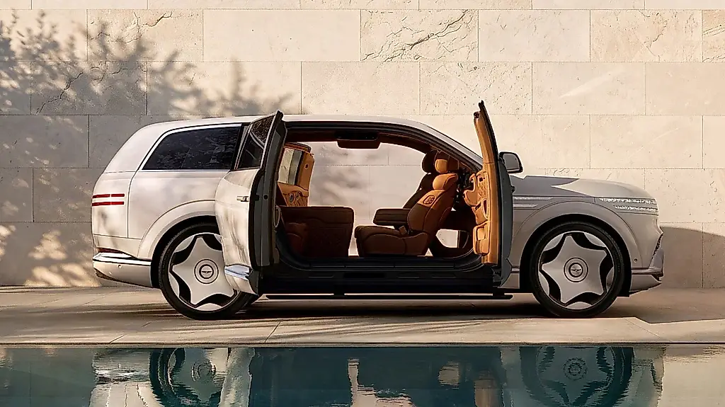 Genesis GV90 NeoLun: un SUV eléctrico de lujo con suelo calefactado y puertas de carruaje