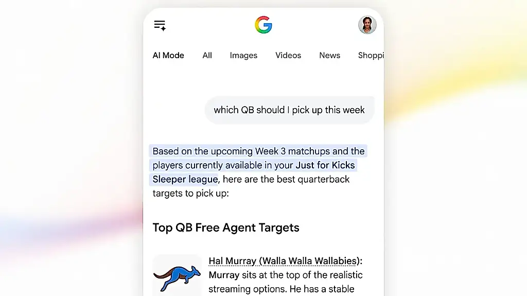 Google AI Mode стал вашим футбольным советником
