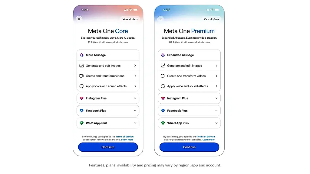 Meta vende suscripciones a redes sociales e IA