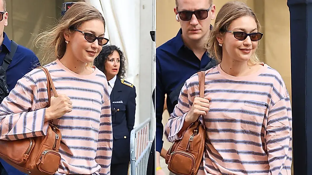 Vuelven las rayas: lección de estilo aeroportuario de Gigi Hadid