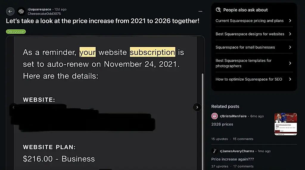 Squarespace возмутил пользователей резким ростом цен