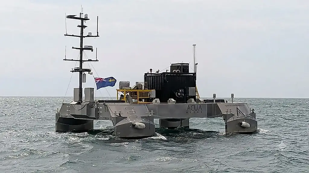 UK tests robot boat that can fly its own wired drone even in 14ft waves and stay at sea for weeks