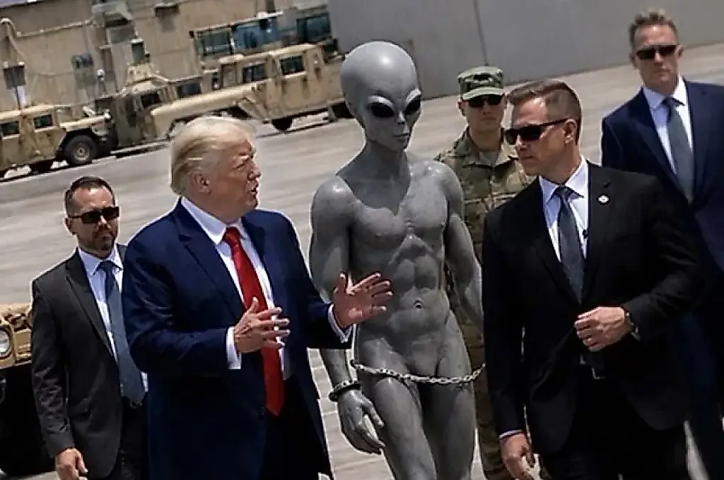 Trump y la foto con un extraterrestre: inteligencia artificial y revelaciones sobre los ovnis