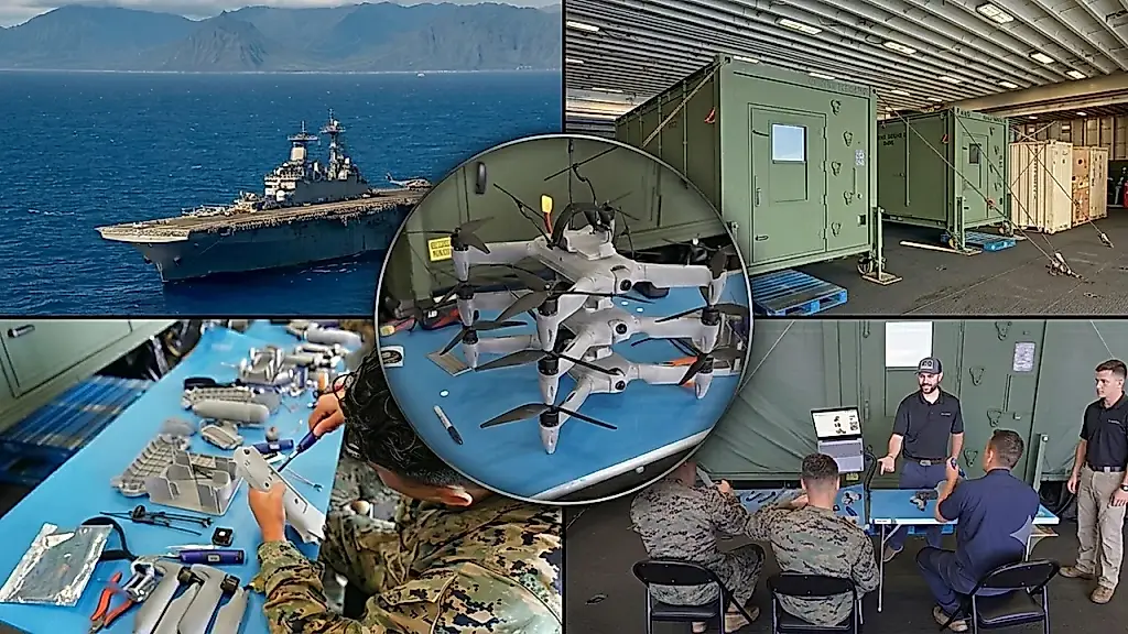 La Marina de EE. UU. imprime drones en 3D a bordo de un buque por primera vez