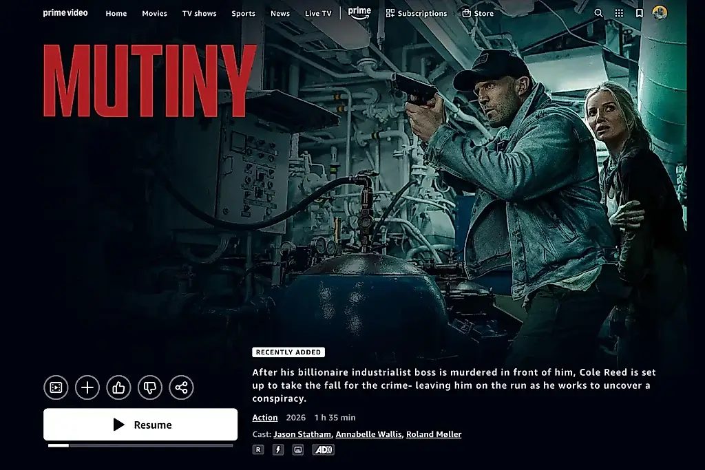 Amazon filtra por accidente la película «Motín» con Jason Statham antes del estreno