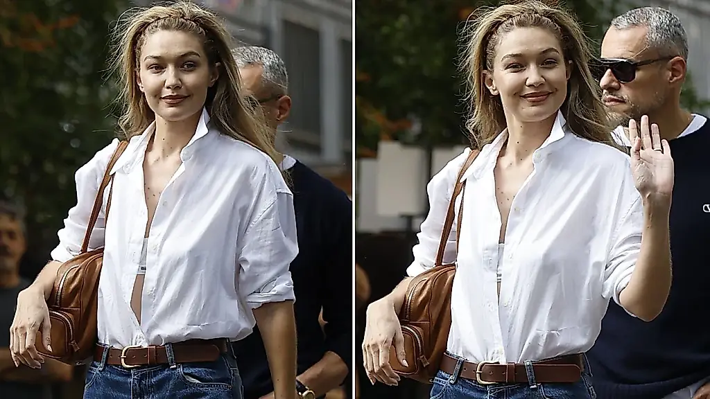 Gigi Hadid demuestra que las bailarinas de rejilla también se pueden llevar en otoño