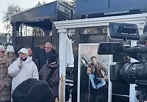 Открытие памятника Лёвкину на Троекуровском кладбище