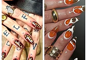Апельсиновый маникюр, который всех взбодрил