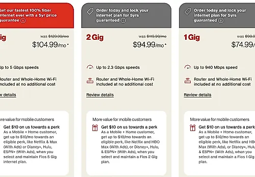 Verizon Fios увеличивает скорость до 5 Гбит/с