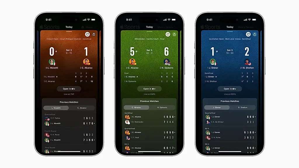 Теннис в Apple Sports: Как добавить чая для уимблдонских страданий