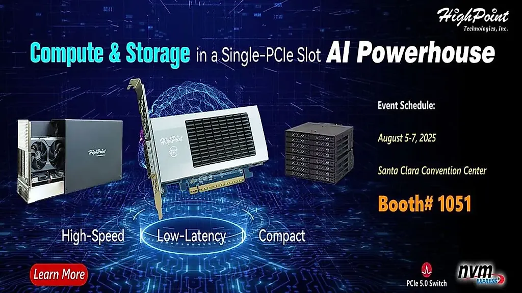 HighPoint Rocket 7638D: PCIe-карта для GPU и 4ПБ SSD в одном слоте