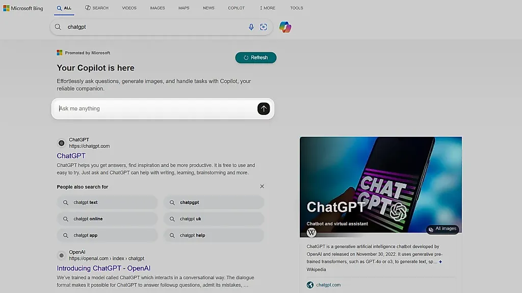 Microsoft снова навязывает свой искусственный интеллект Copilot через Bing