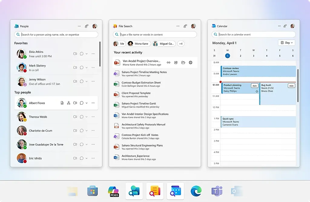 Microsoft запускает мини-приложения Office для панели задач Windows 11