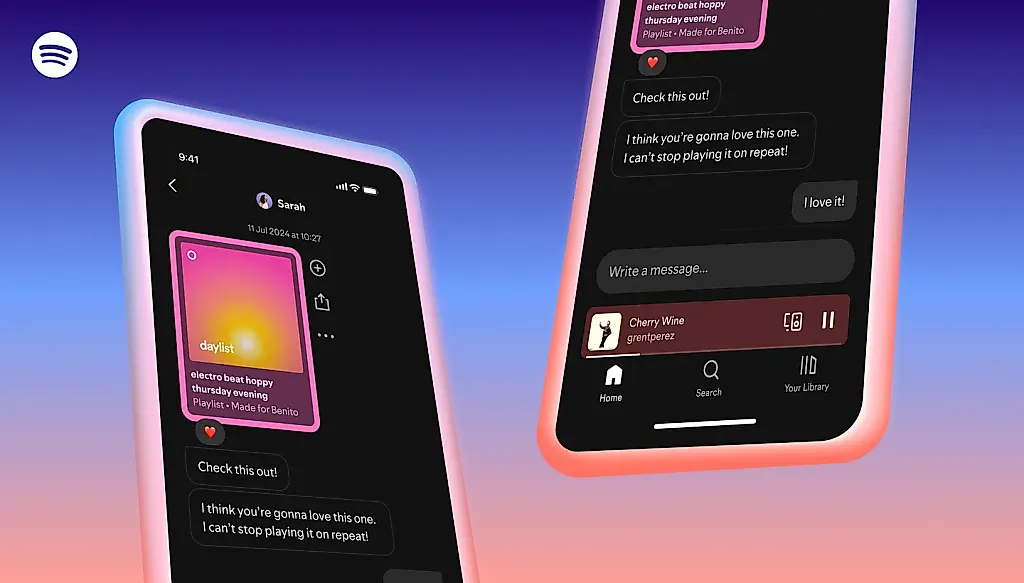 Spotify запускает личные сообщения