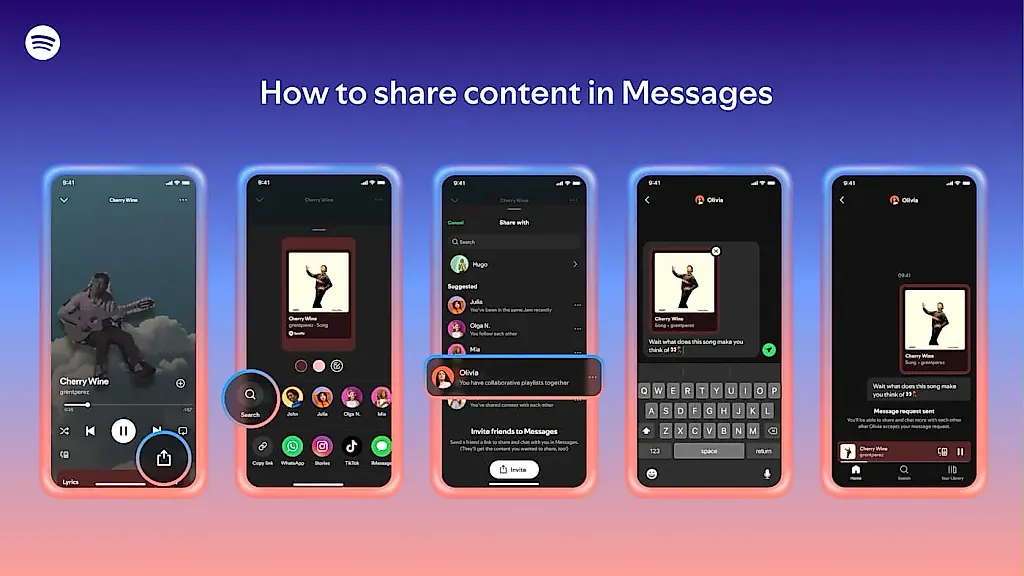 Spotify запускает функцию сообщений в приложении