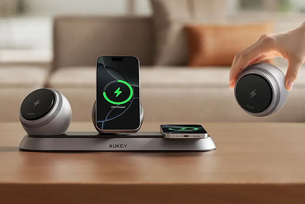 Aukey MagFusion Ark: новая беспроводная зарядка-сфера для Qi2.2