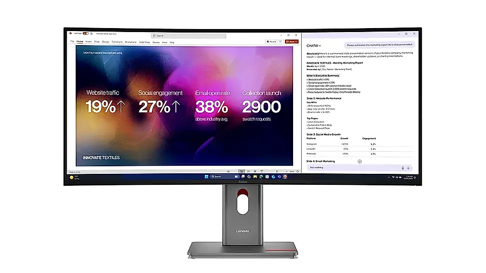 Lenovo заряжает монитор по максимуму и добавляет Ethernet