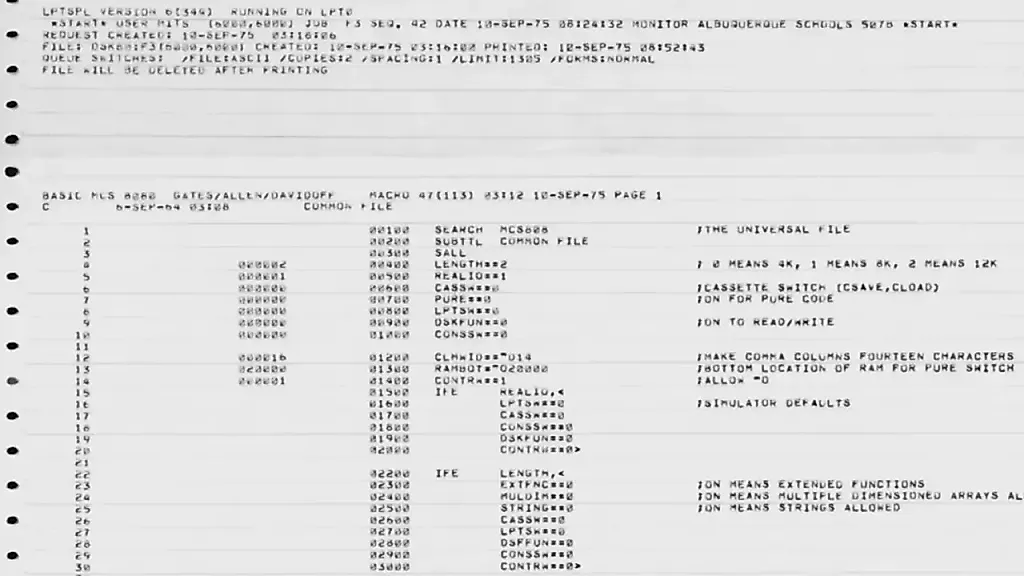 Билл Гейтс публикует исходник Microsoft BASIC: привет из 1976 года