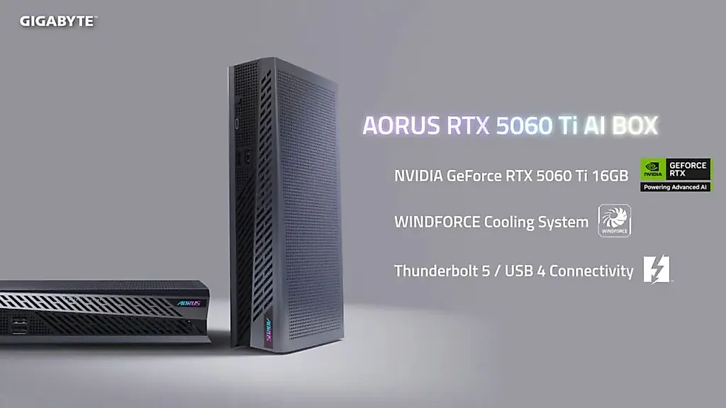 Gigabyte представила Aorus RTX 5060 Ti AI BOX: компактная внешняя видеокарта