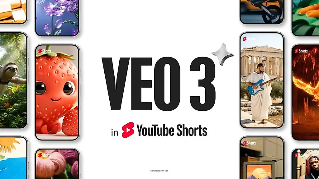 Искусственный интеллект Veo 3 научил YouTube Shorts снимать видео по тексту