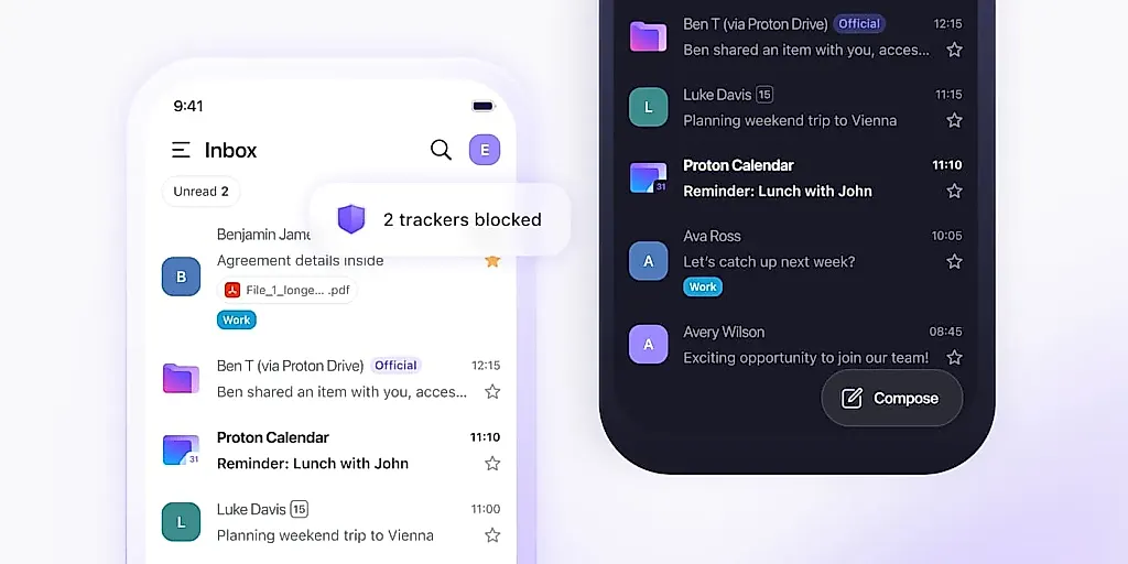 Redesign приложения Proton Mail ускоряет работу и повышает приватность