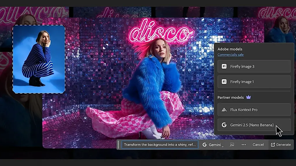 Photoshop оседлал ИИ-банан: Nano Banana теперь ломает шаблоны прямо в редакторе