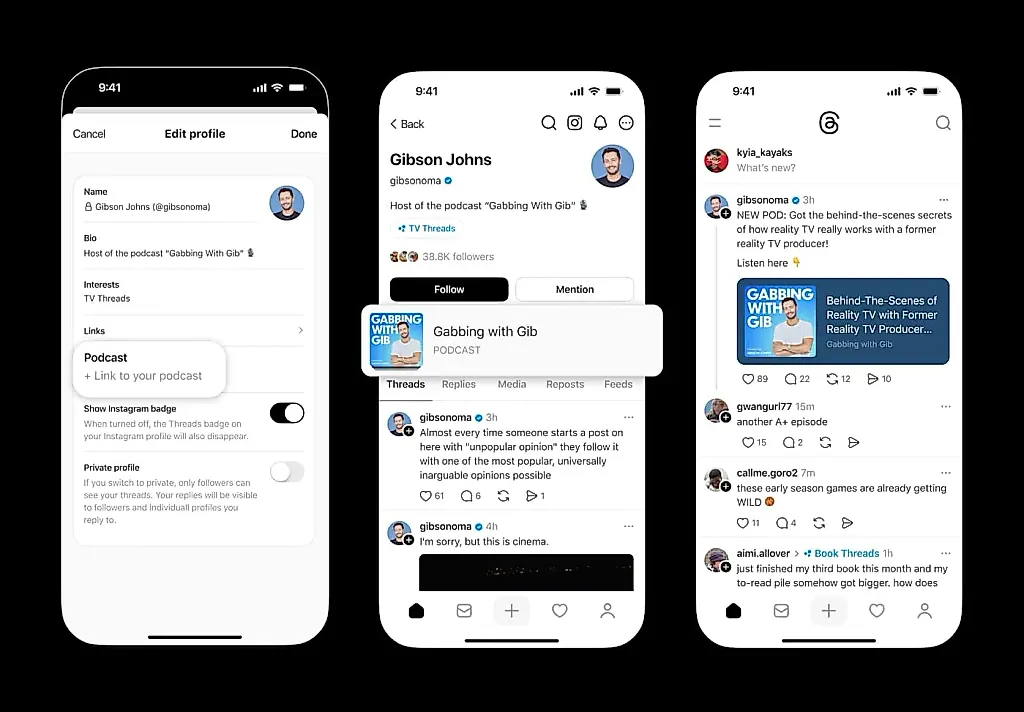 Threads начал эксперимент с подкастами