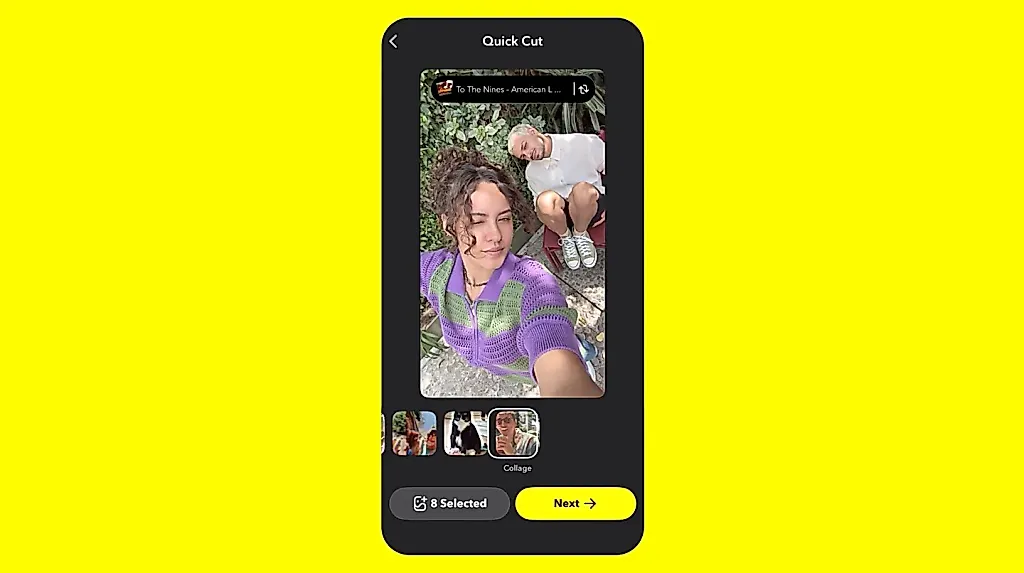 Snapchat запускает Quick Cut для автоматического монтажа видео