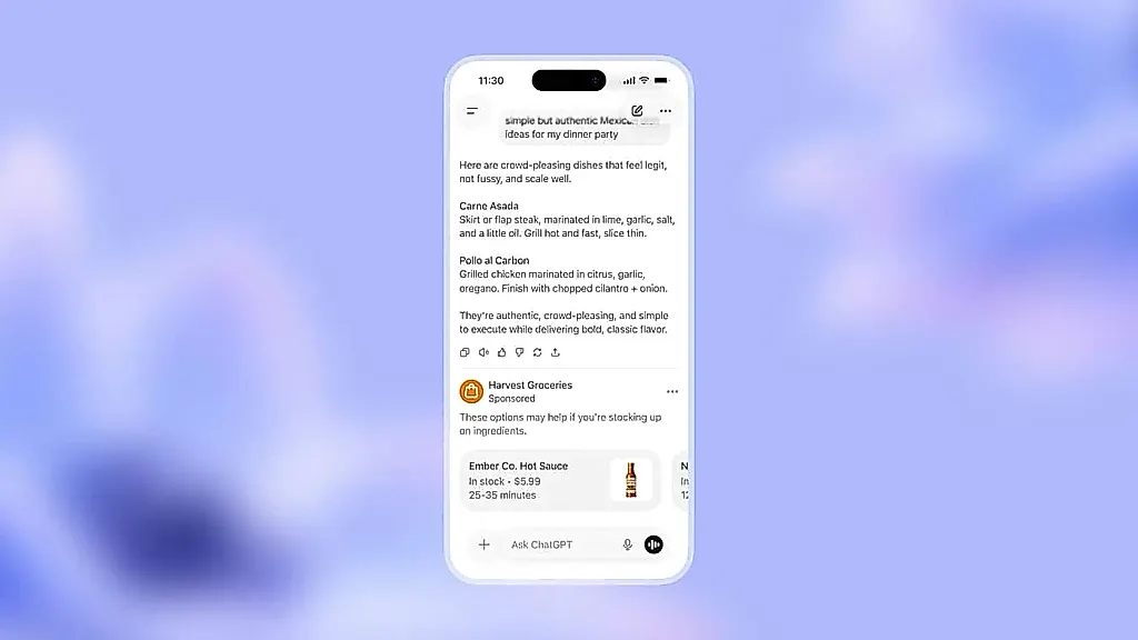 OpenAI запускает рекламу в ChatGPT