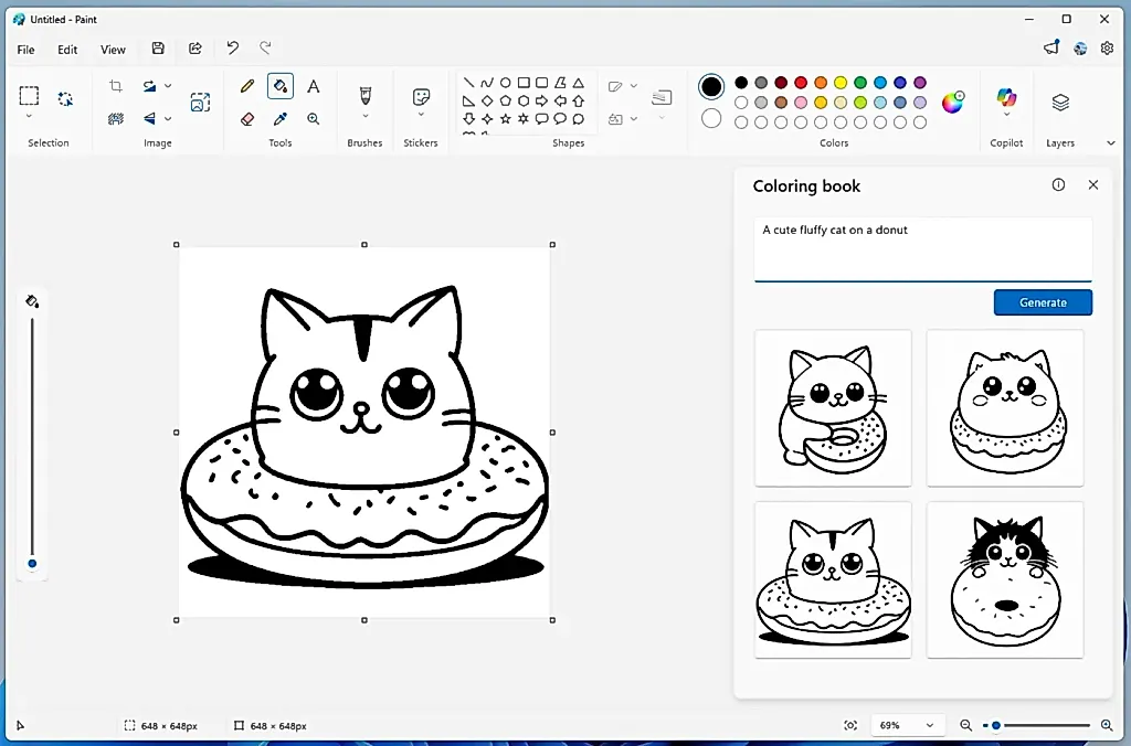 Microsoft Paint превращается в генератор раскрасок с помощью искусственного интеллекта