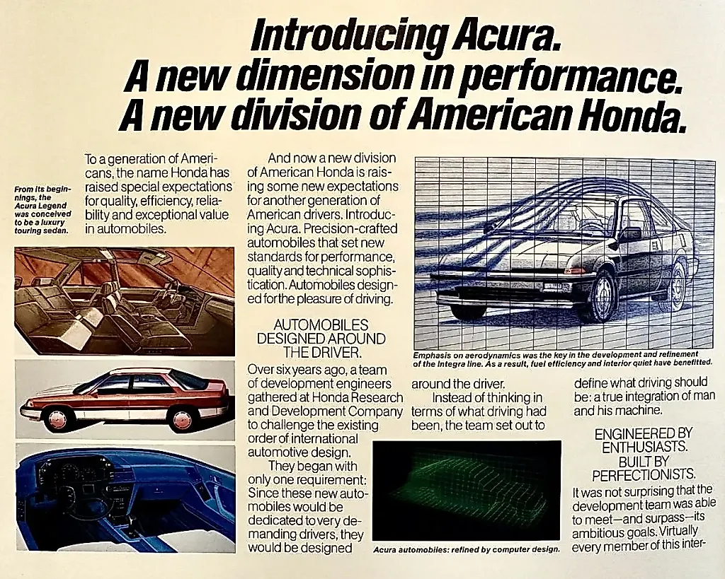 Acura отмечает 40 лет: от исторического дебюта до выстекляющих купе