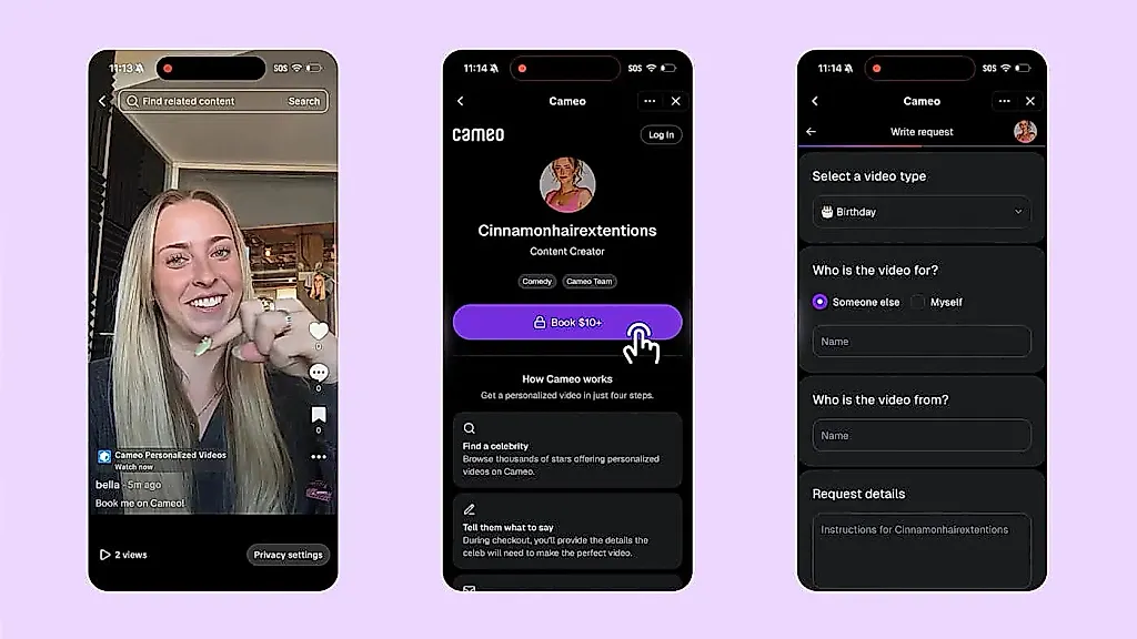 TikTok и Cameo